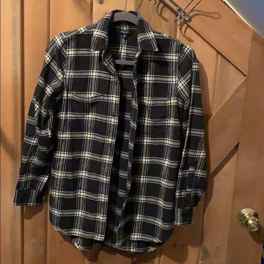 Madewell Navy Boyfriend Flannel